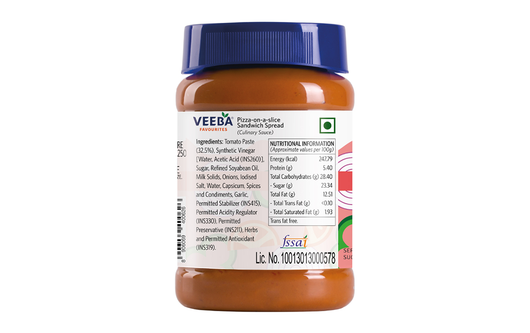 Veeba Pizza-on-a-slice Sandwich Spread   Plastic Jar  310 grams